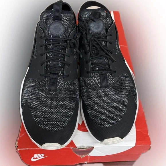 Nike Air Huarache Run Ultra BR Black and White Sneakers - Picture 2 of 3